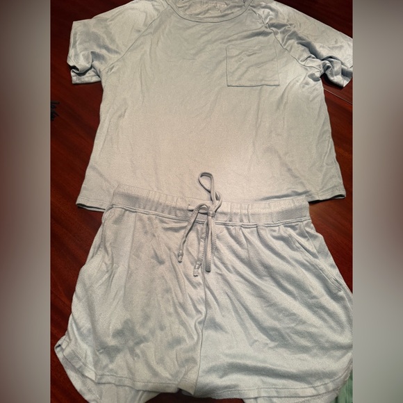 Softies Baby Blue Pj set. Short sleeve. Front pocket. Elastic waist. Size S - Picture 1 of 14
